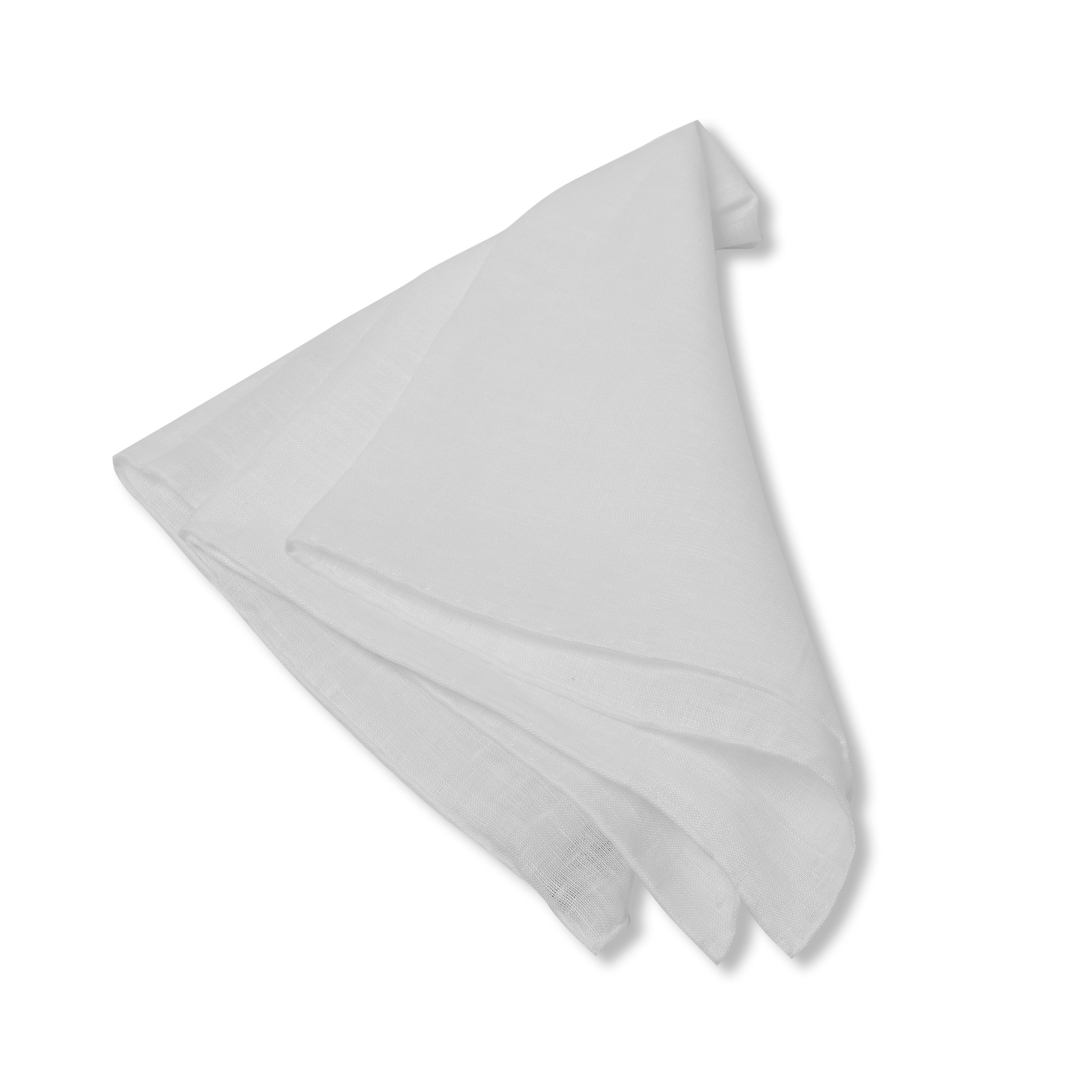 White Linen Pocket Square