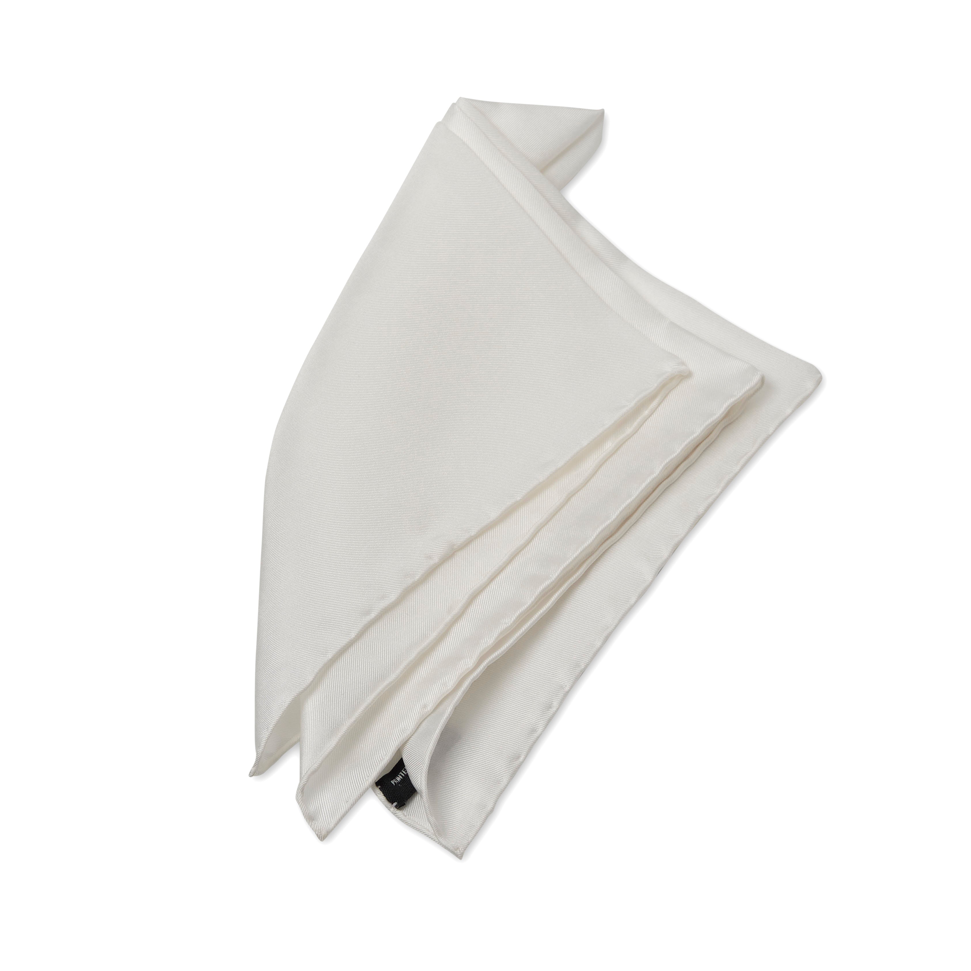 White Silk Pocket Square